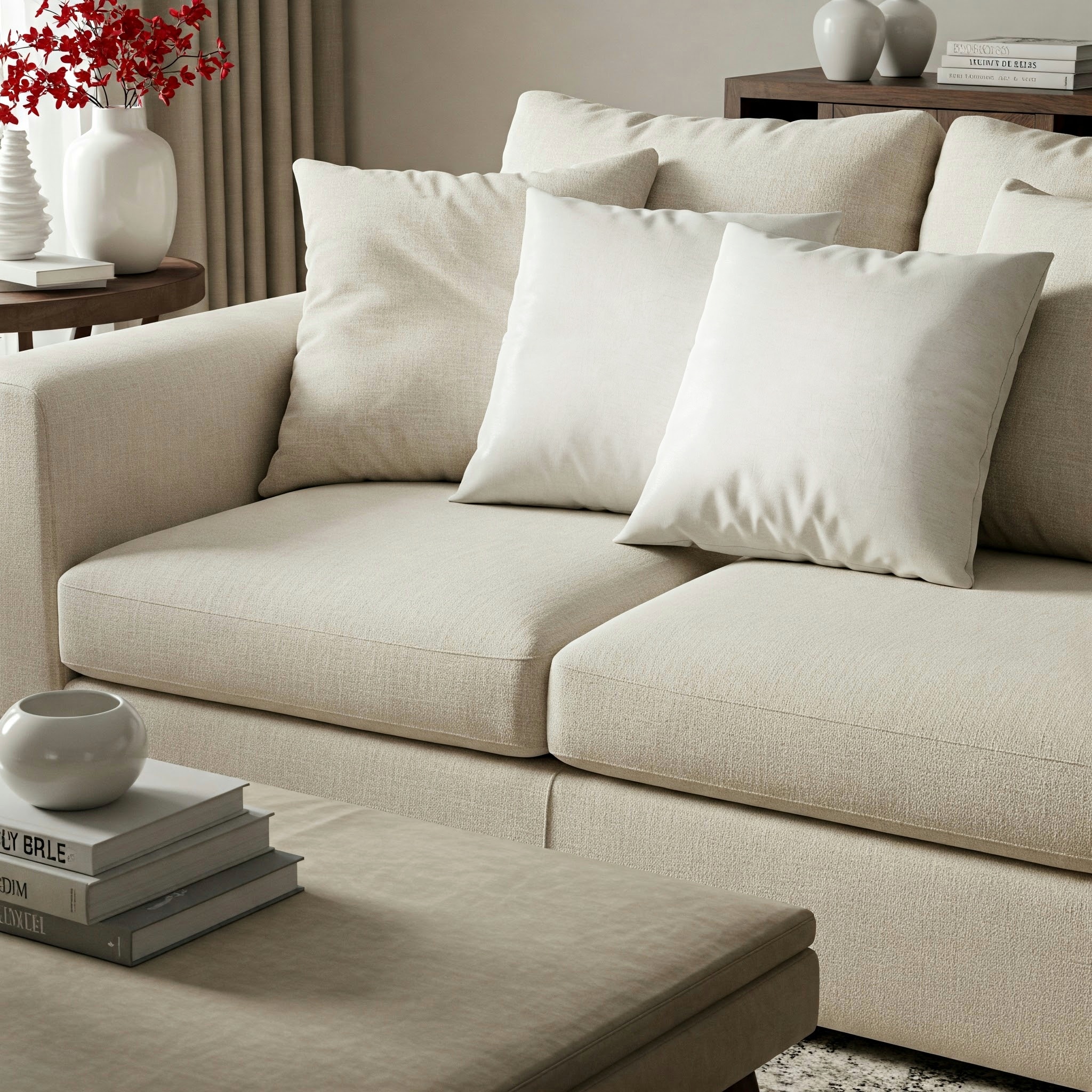 EMI bela blazina iz eko usnja 